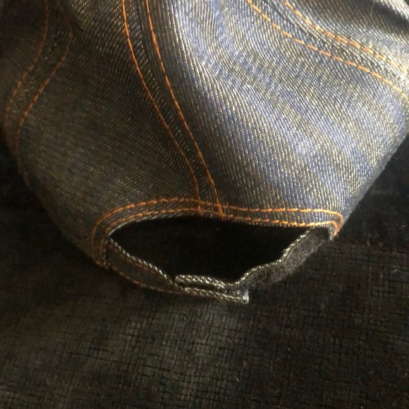 BB cap blue jean leather like trim - Picture 3 of 5